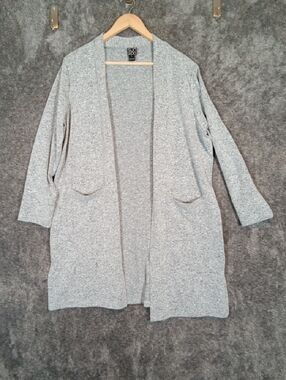 Clara Sun Woo Made In USA open Front Cardigan Heather Gray Womens Large